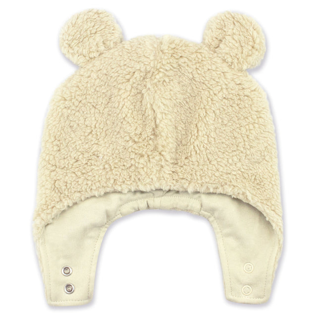 Zutano baby Bootie & Hat Set Furry Bootie and Furry Bear Hat Set - Oat