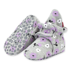 Zutano baby Bootie Heather Primrose Organic Cotton Gripper Baby Bootie