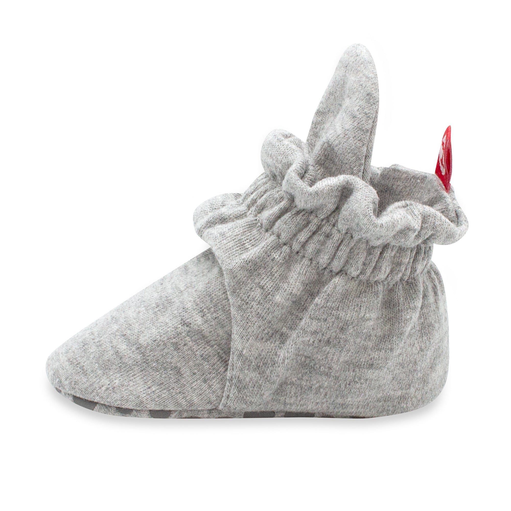 Zutano Cotton Gripper Stay On Baby Bootie Slipper Heather Gray