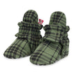 Zutano baby Bootie Plaid Organic Cotton Gripper Baby Bootie - Olive