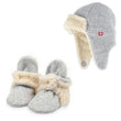 Zutano baby Cozie Furry Bootie & Trapper Hat Set - Heather Gray