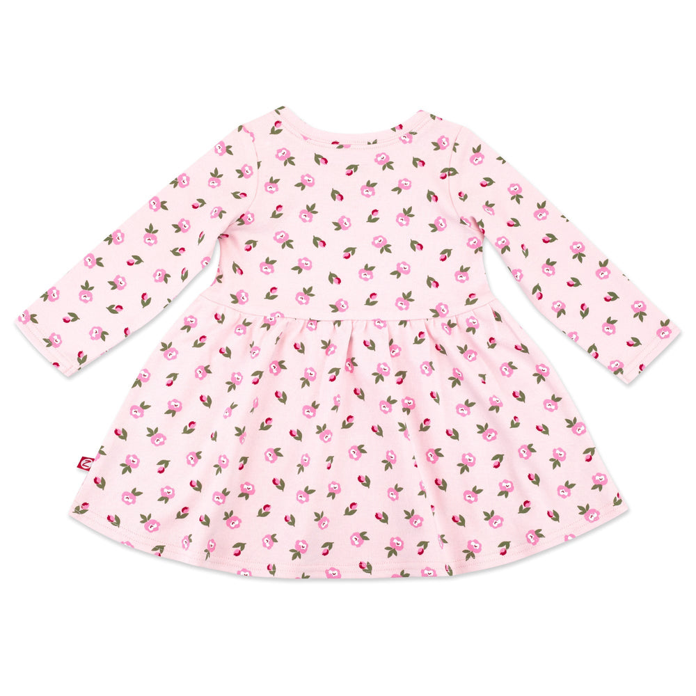 Zutano baby Dress Rosebuds Organic Cotton Long Sleeve Forever Dress