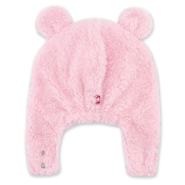 Zutano baby Hat Furry Bear Hat - Baby Pink