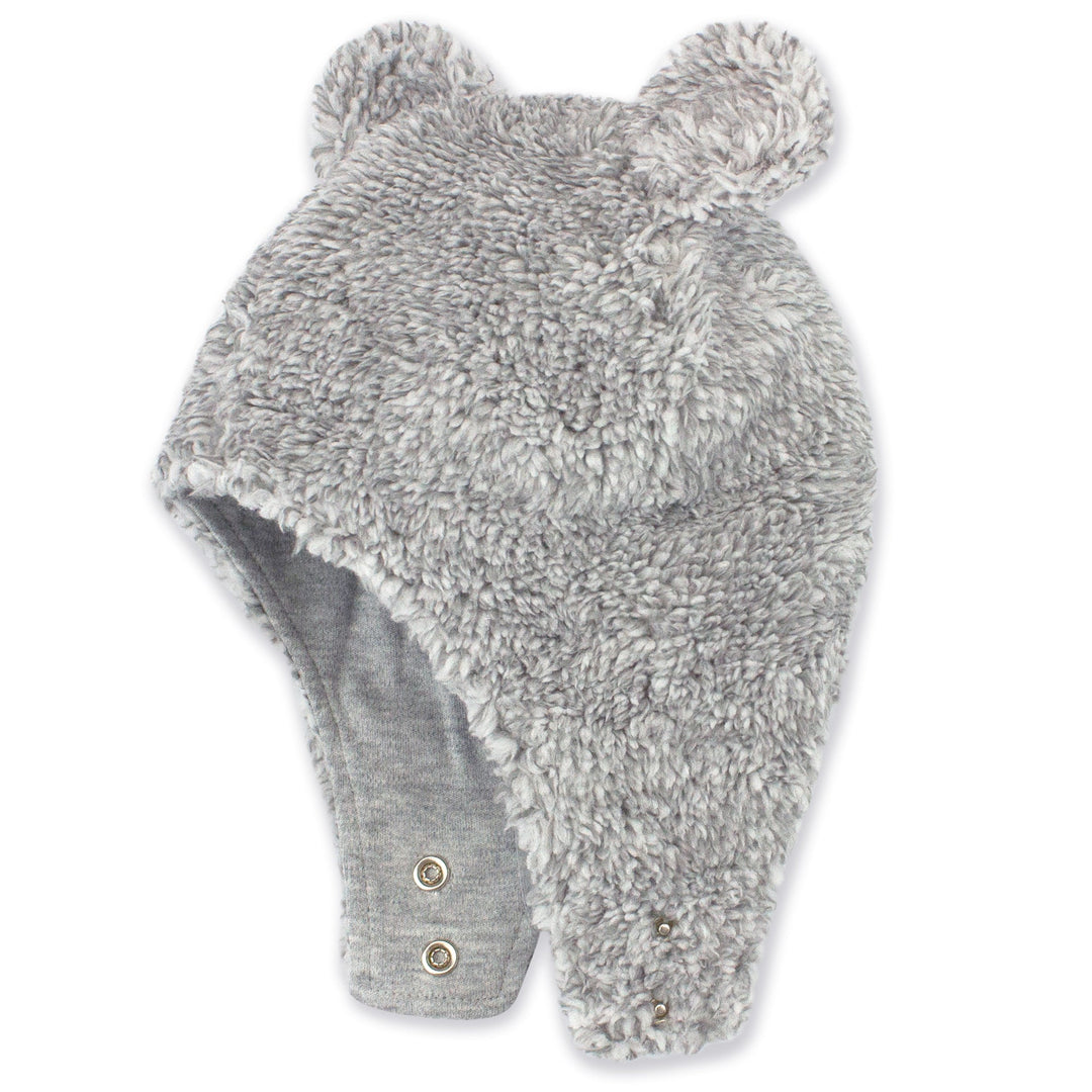 Zutano baby Hat Furry Bear Hat - Heather Gray