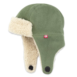 Zutano baby Hat Furry Fleece Trapper Hat - Olive