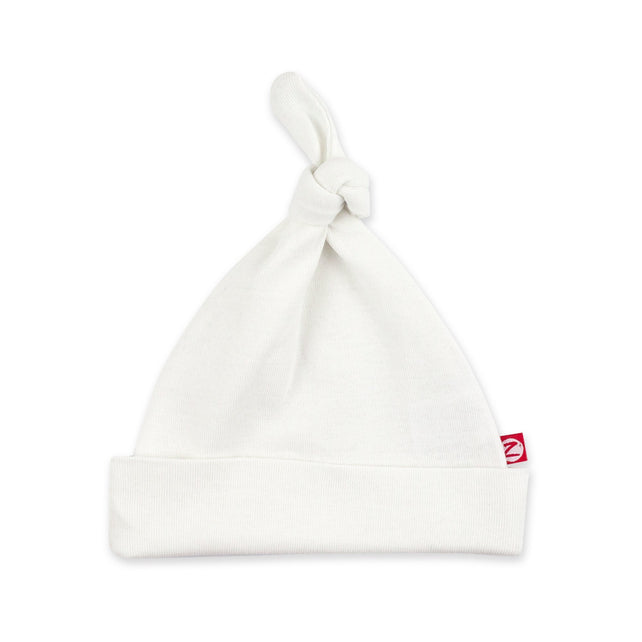 Zutano baby Hat Organic Cotton Rib Knot Hat - White