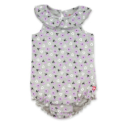 Zutano baby One Piece Heather Primrose Organic Cotton Ruffle Romper