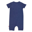 Zutano baby One Piece Organic Cotton Henley Bodysuit - Heather Navy