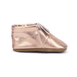 Zutano baby Shoe Metallic Rose Gold Leather Bow Moccasins