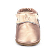 Zutano baby Shoe Metallic Rose Gold Leather Bow Moccasins