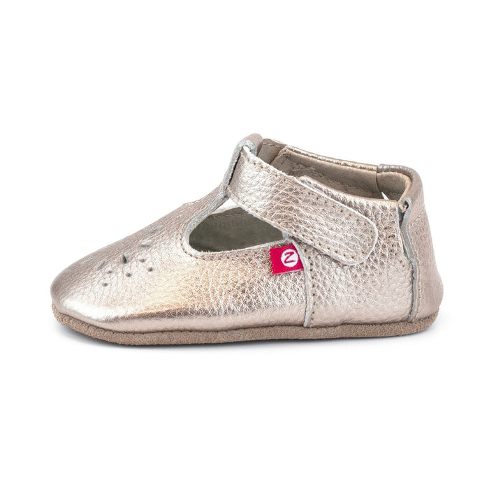 Zutano baby Shoe Rose Gold Leather Mary Jane Shoe