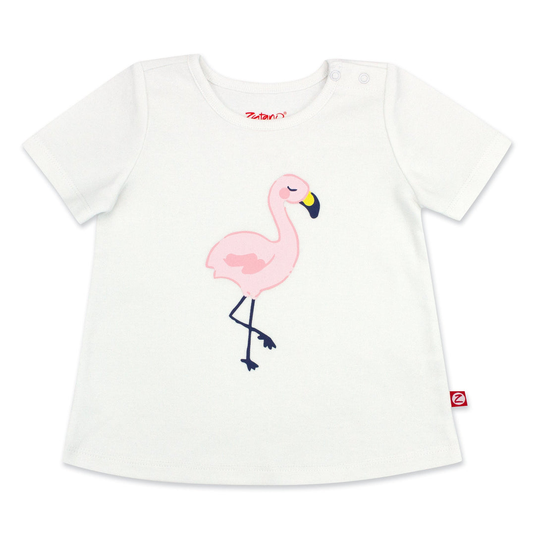 Zutano baby Top Flamingo Organic Cotton Short Sleeve Swing Top