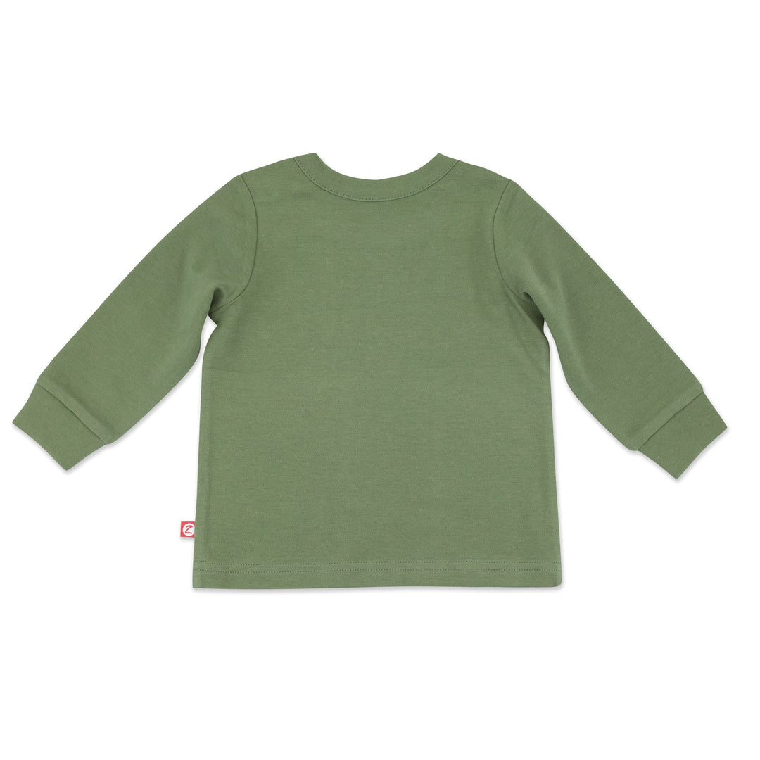 Zutano baby Top Organic Cotton Long Sleeve Crewneck - Olive