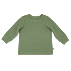 Zutano baby Top Organic Cotton Long Sleeve Crewneck - Olive