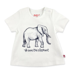 Zutano baby Top Save The Elephant Organic Cotton Short Sleeve Swing Top