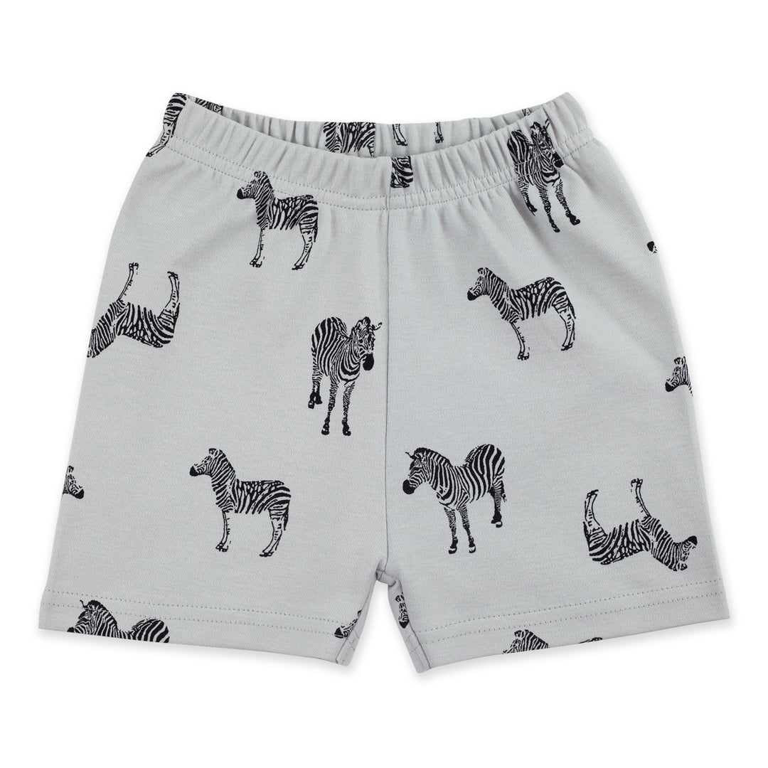 Zutano Bottom Zebra Short - Light gray