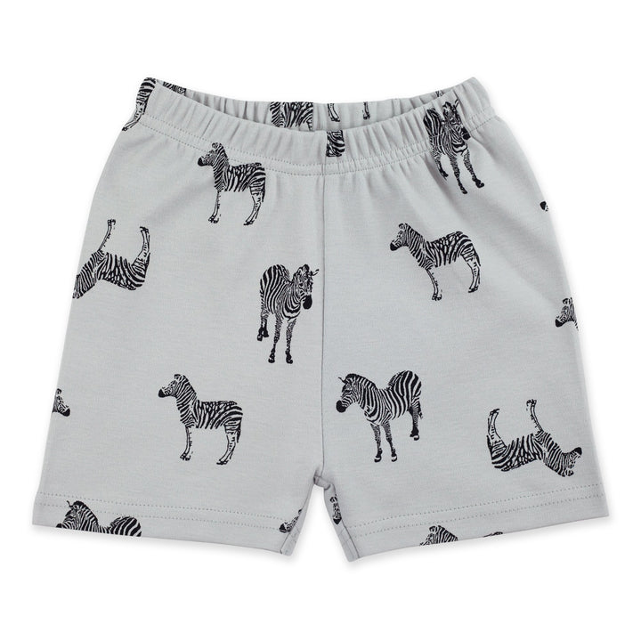 Zutano Bottom Zebra Short - Light gray