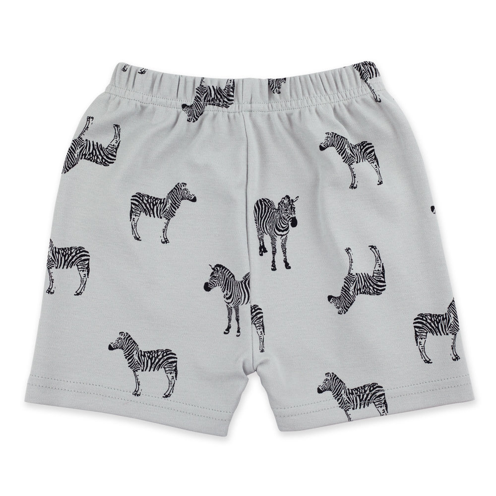 Zutano Bottom Zebra Short - Light gray