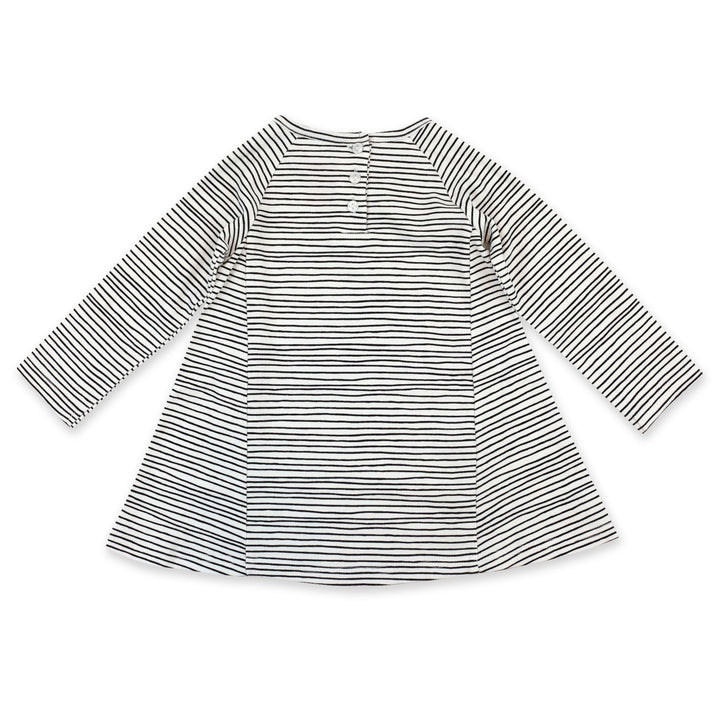 Zutano Dress Pencil Stripe Organic Cotton Long Sleeve Trapeze Dress