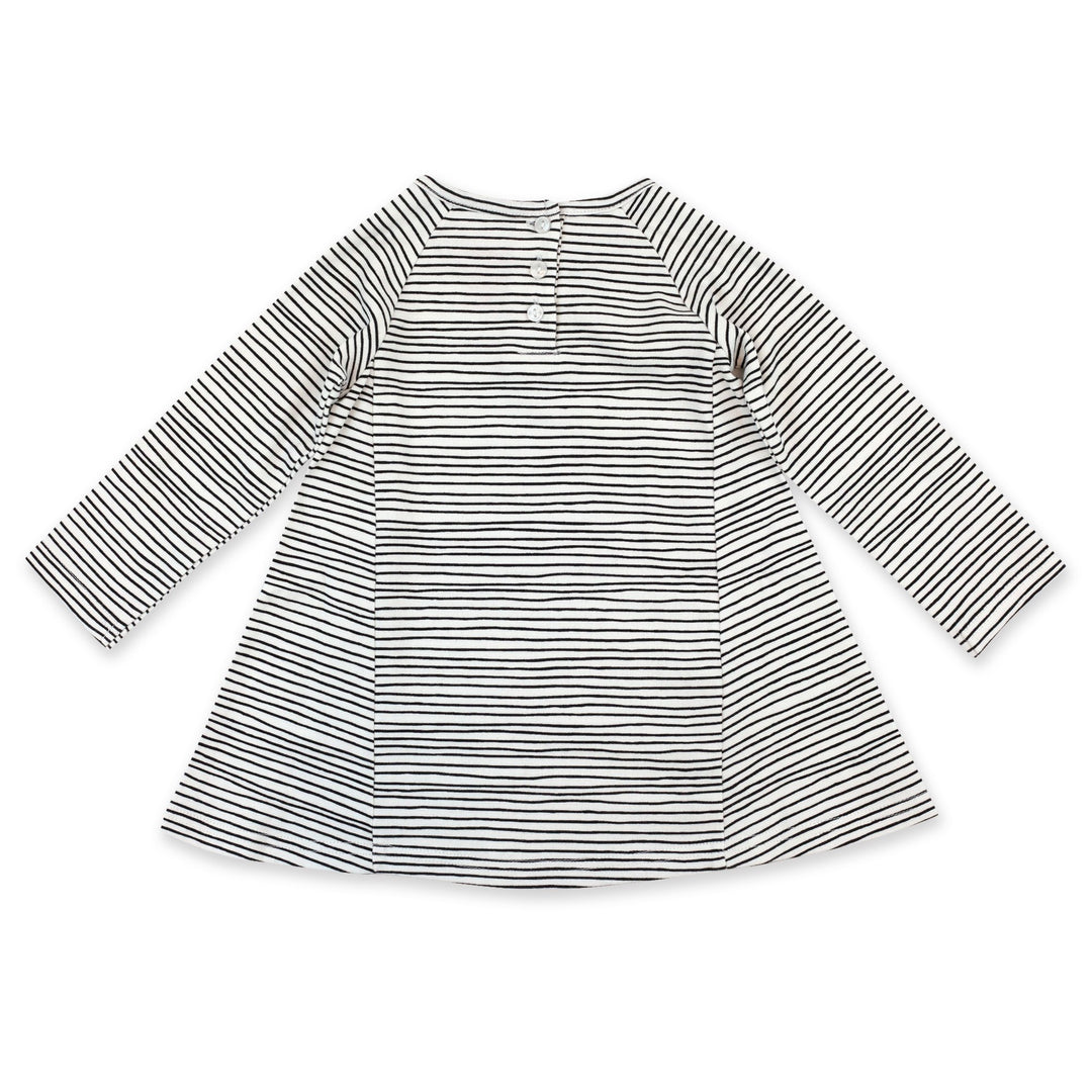 Zutano Dress Pencil Stripe Organic Cotton Long Sleeve Trapeze Dress