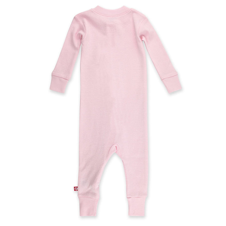 Zutano Pajama Solid Organic Cotton Sleeper - Baby Pink