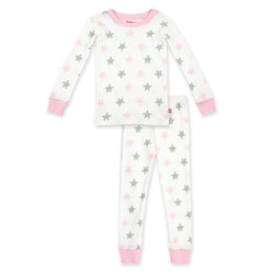 Zutano Pajama Stars Organic Cotton Pajama Set - Baby Pink