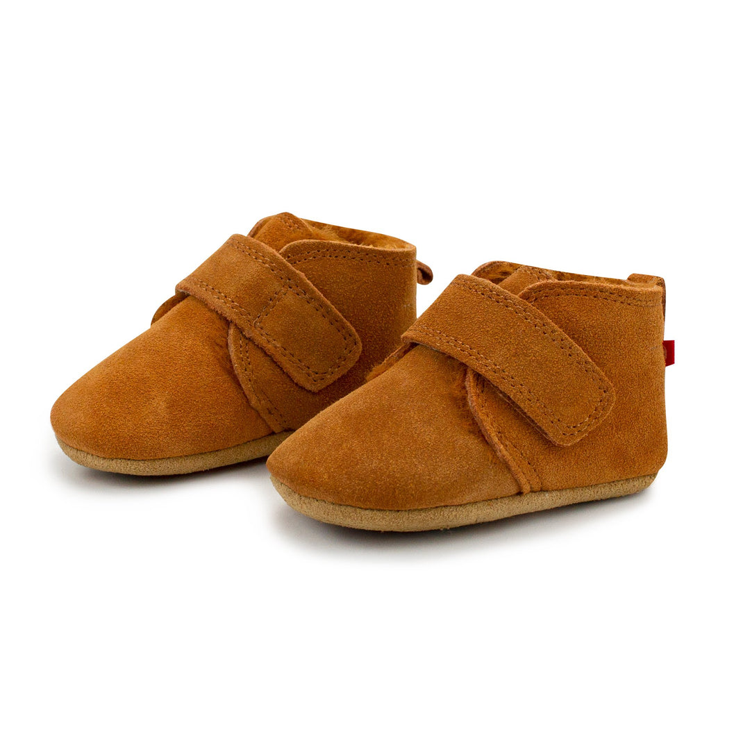 Zutano baby Shoe Pecan Leather Fur Lined Shoe